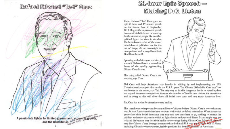 Illustration for article titled We Gave Ted Cruz's Coloring Book to a Real Toddler With Crayons